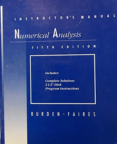 Imagen de archivo de Instructor's manual to accompany Numerical analysis a la venta por ThriftBooks-Atlanta