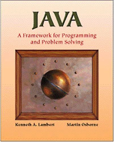 Beispielbild fr Java(tm): A Framework for Programming and Problem Solving zum Verkauf von Wonder Book