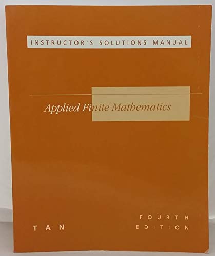 Beispielbild fr Student Solutions Manual Tan  s Applied Finite Mathematics zum Verkauf von HPB-Red