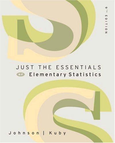 Imagen de archivo de Just the Essentials of Elementary Statistics a la venta por Better World Books