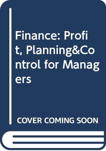 Beispielbild fr Finance: Profit, Planning&Control for Managers zum Verkauf von HPB-Emerald