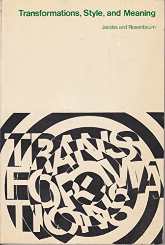 Beispielbild fr Transformations, Style & Meaning zum Verkauf von Thomas F. Pesce'