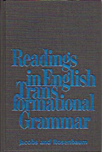 Beispielbild fr Readings in English Transformational Grammar zum Verkauf von Better World Books