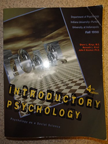 Imagen de archivo de Introductory Psychology: Psychology as a Social Science 4th Edition a la venta por HPB-Red