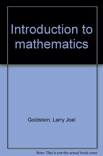 Imagen de archivo de Introduction to Mathematics 3rd edition a la venta por Alien Bindings