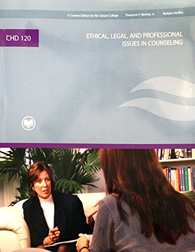 Stock image for CHD 120 Ethical, Legal, and Professional Issues in Counseling. (A Custom Editon for Rio Salado College) Updated Second Edition for sale by HPB-Red
