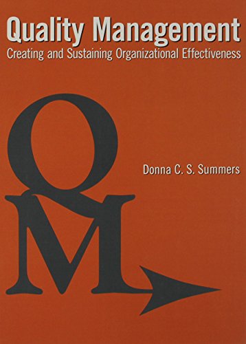Quality Management: Custom Edition for Vc Online (9780536107299) by Summers, Donna C. S.