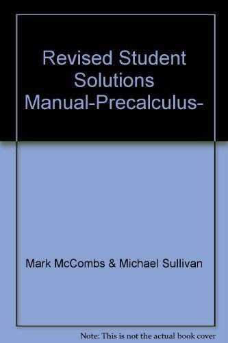 Beispielbild fr Revised Student Solutions Manual-Precalculus- custom edition for U. of Florida zum Verkauf von dsmbooks
