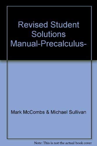 Stock image for Revised Student Solutions Manual-Precalculus- custom edition for U. of Florida for sale by dsmbooks