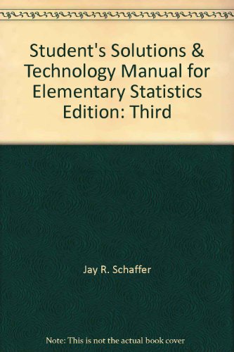 Beispielbild fr Student's Solutions & Technology Manual for Elementary Statistics (Book & CD-Rom) zum Verkauf von Dunaway Books