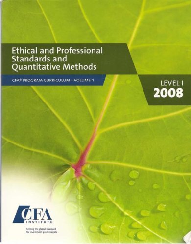 Stock image for Ethical and Professional Standards and Quantitative Methods for sale by SecondSale