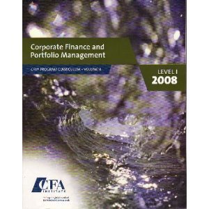 Stock image for Corporate Finance and Portfolio Management Level 1, 2008, CFA vol. 4 for sale by More Than Words