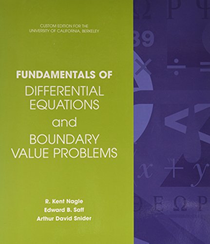 Imagen de archivo de Fundamentals of Differential Equations and Boundary Value Problems, UC Berkeley Custom Edition a la venta por HPB-Red