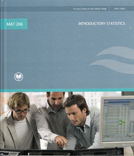 Imagen de archivo de Introductory Statistics (A Custom Edition for Rio Salado College) MAT 206 a la venta por HPB-Red