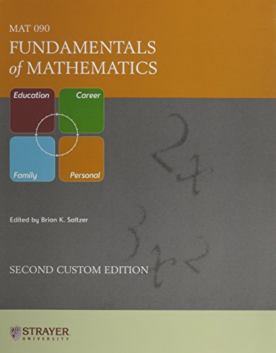 Beispielbild fr Fundamentals of Mathematics Mat 090 zum Verkauf von HPB-Red