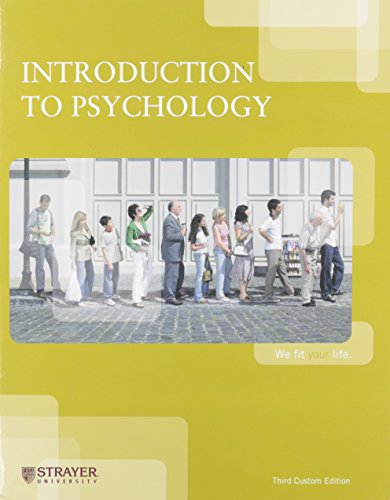 Beispielbild fr Psy 105: Introduction to Psychology (Custom Edition for Strayer University) zum Verkauf von BookHolders