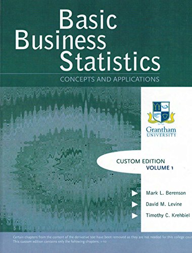 Stock image for Basic Business Statistics: Concepts and Applications: Custom Edition for sale by a2zbooks