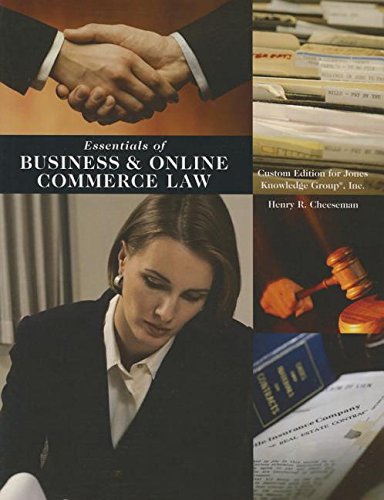 Stock image for Essentials of Business & Online Commerce Law for sale by HPB-Red