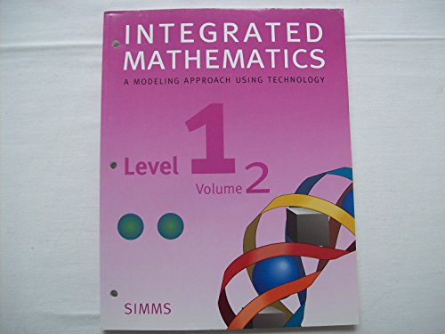 Imagen de archivo de Integrated Mathematics: A Modeling Approach Using Technology: Level 1 (Volume 2) a la venta por HPB-Red