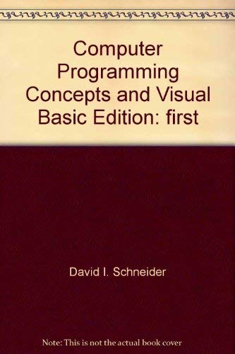 Imagen de archivo de Computer Programming Concepts and Visual Basic a la venta por Better World Books