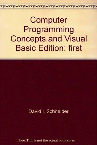 Imagen de archivo de Computer Programming Concepts and Visual Basic a la venta por HPB-Red