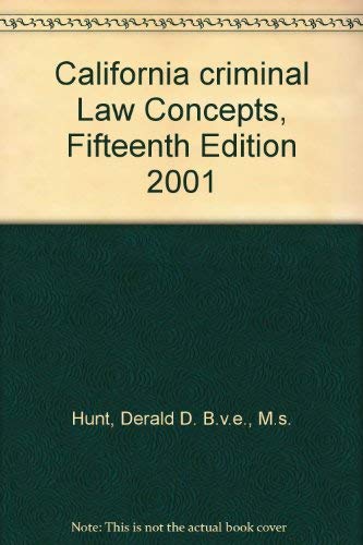 9780536629180: California criminal Law Concepts, Fifteenth Edition 2001