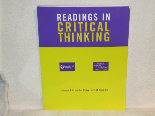 Stock image for Readings In Critical Thinking for sale by HPB-Red