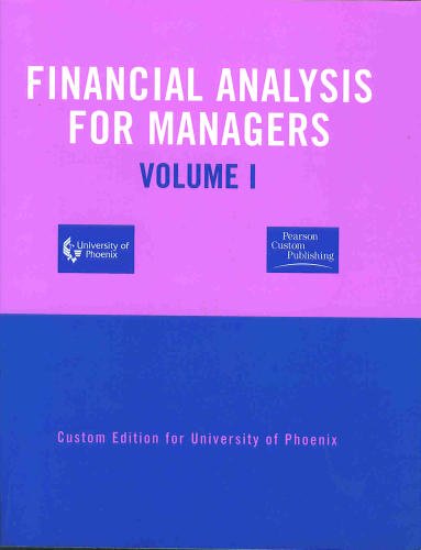 Beispielbild fr Financial Analysis For Managers, Vol I. (Volume I) zum Verkauf von HPB-Red