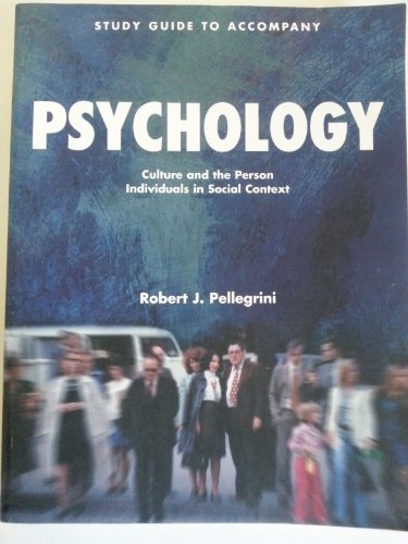 9780536726384: Study Guide to Accompany Psychology Culture and the Person Individuals in Social Context