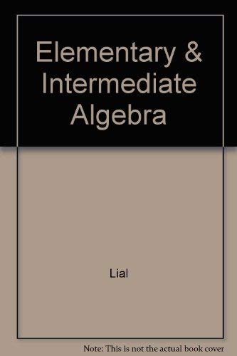 9780536727084: Elementary & Intermediate Algebra