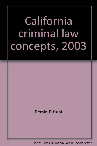 Beispielbild fr California criminal law concepts, 2003 zum Verkauf von ThriftBooks-Atlanta