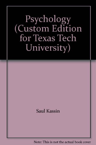 Imagen de archivo de Psychology (Custom Edition for Texas Tech University) a la venta por HPB-Red