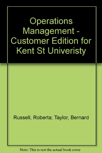 Stock image for Operations Management - Customer Edition for Kent St University for sale by a2zbooks