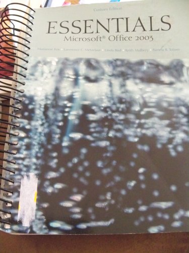 Essentials Microsoft Office 2003 (9780536836953) by Marianne Fox
