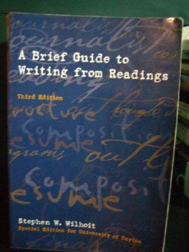 Stock image for A Brief Guide to Writing From Readings (Special Edition for University of Dayton) for sale by HPB-Red