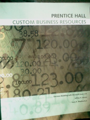 Stock image for Prentice Hall Custom Business Resources (Decision Modeling with Microsoft Excel 6/e) for sale by HPB-Red