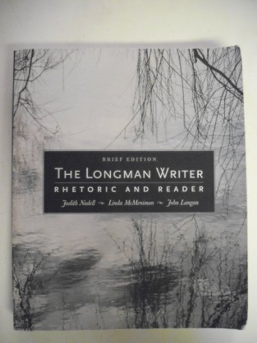 Imagen de archivo de The Longman Writer : Rhetoric and Reader a la venta por Better World Books: West