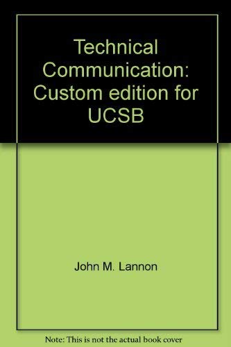 Beispielbild fr Technical Communication: Custom edition for UCSB zum Verkauf von SecondSale