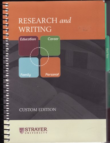 Beispielbild fr Research and Writing - Strayer University Custom Edition zum Verkauf von BookHolders