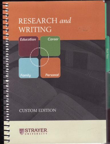 Stock image for Research and Writing - Strayer University Custom Edition for sale by BookHolders