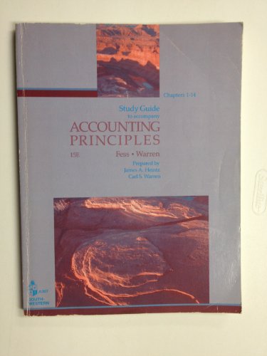 9780538003124: Study Guide to Accompany Accounting Principles (Chapters 1-14)