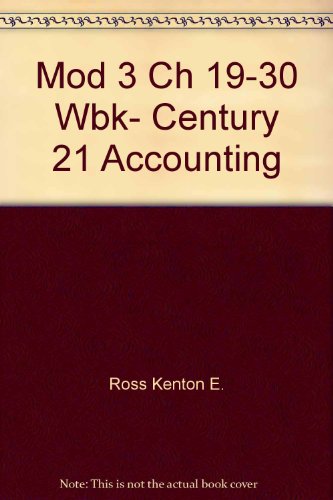 Beispielbild fr Mod 3 Ch 19-30 Wbk, Century 21 Accounting zum Verkauf von ThriftBooks-Atlanta