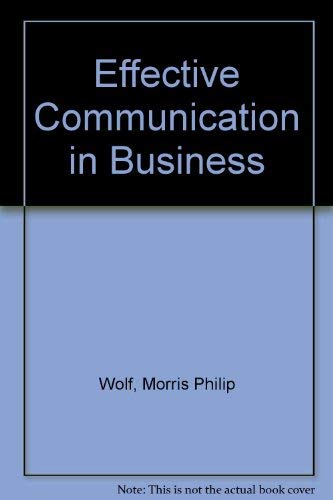 Beispielbild fr Effective communication in business zum Verkauf von ThriftBooks-Dallas