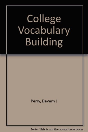 College Vocabulary Building (9780538058407) by Perry, Devern J.