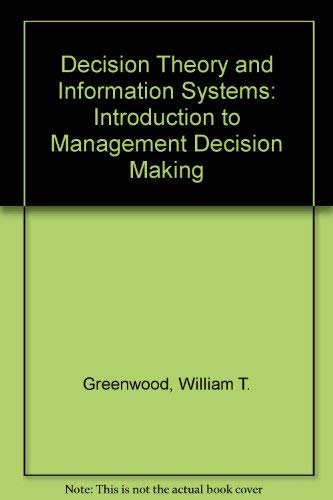 Immagine dell'editore per Decision Theory and Information Systems: Introduction to Management Decision Making venduto da Buchpark