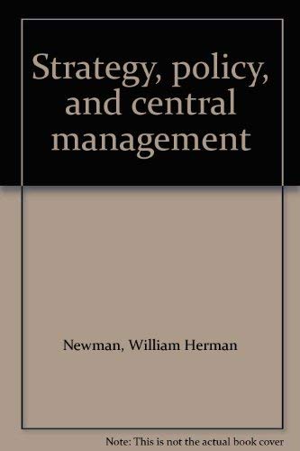 Imagen de archivo de Strategy, policy, and central management a la venta por Mispah books