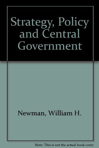 Imagen de archivo de Strategy, Policy and Central Government a la venta por HPB-Red