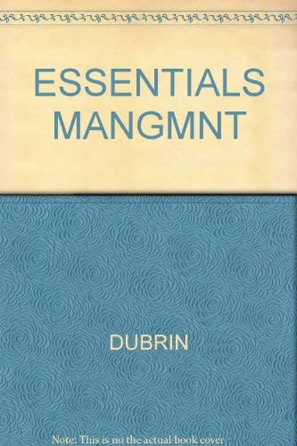 Beispielbild fr Essentials of management zum Verkauf von BookHolders