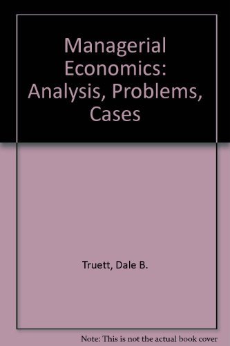 Beispielbild fr Managerial Economics: Analysis, Problems, Cases zum Verkauf von Wonder Book