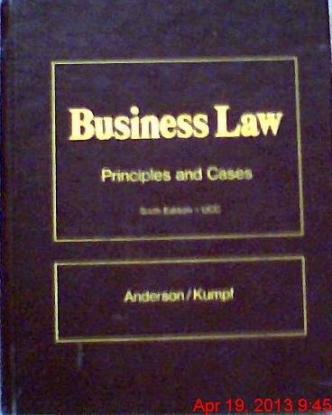Stock image for Business law principles and cases Anderson, Ronald Aberdeen for sale by TheJunkStore